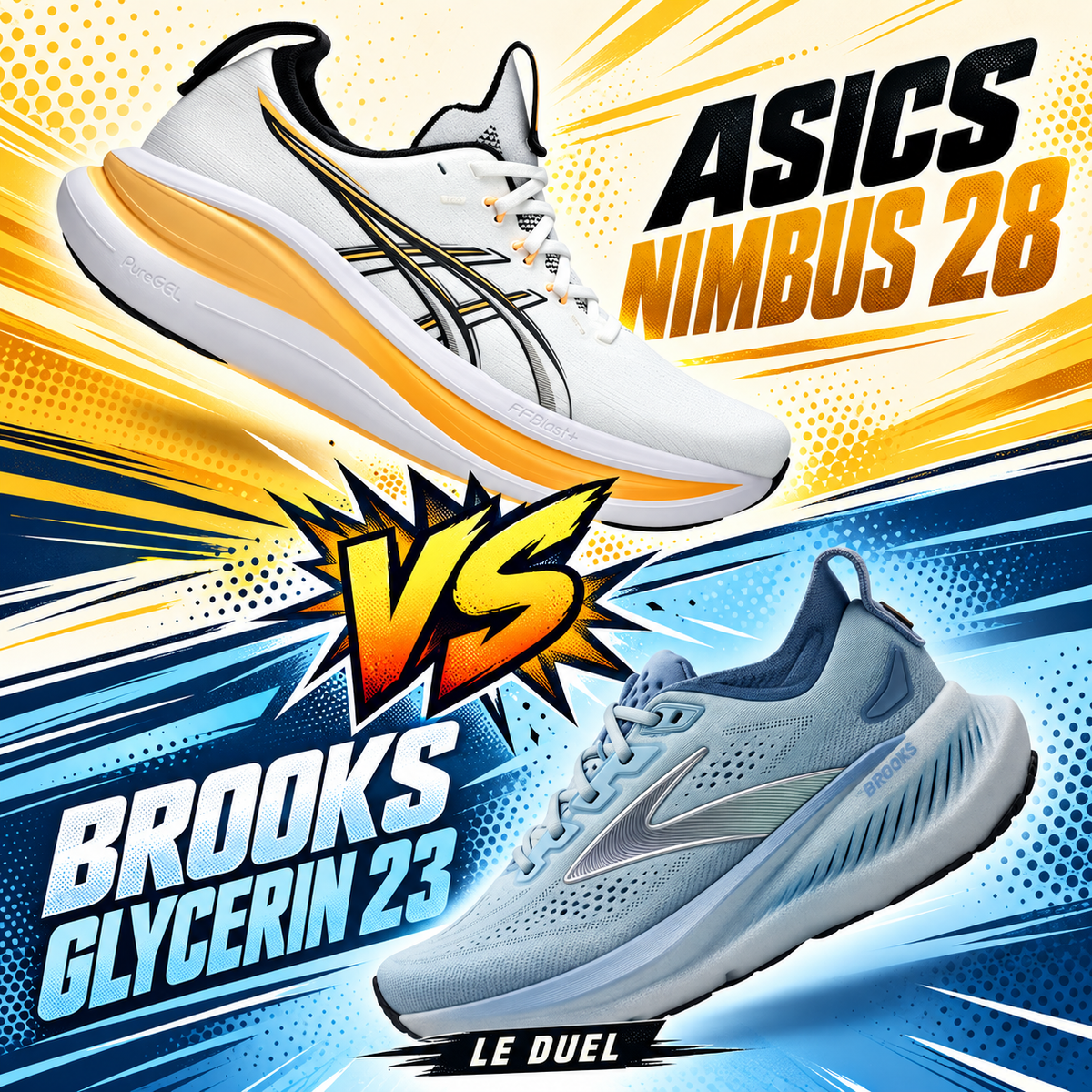 ASICS Nimbus 28 vs Brooks Glycerin 23 : comparatif
