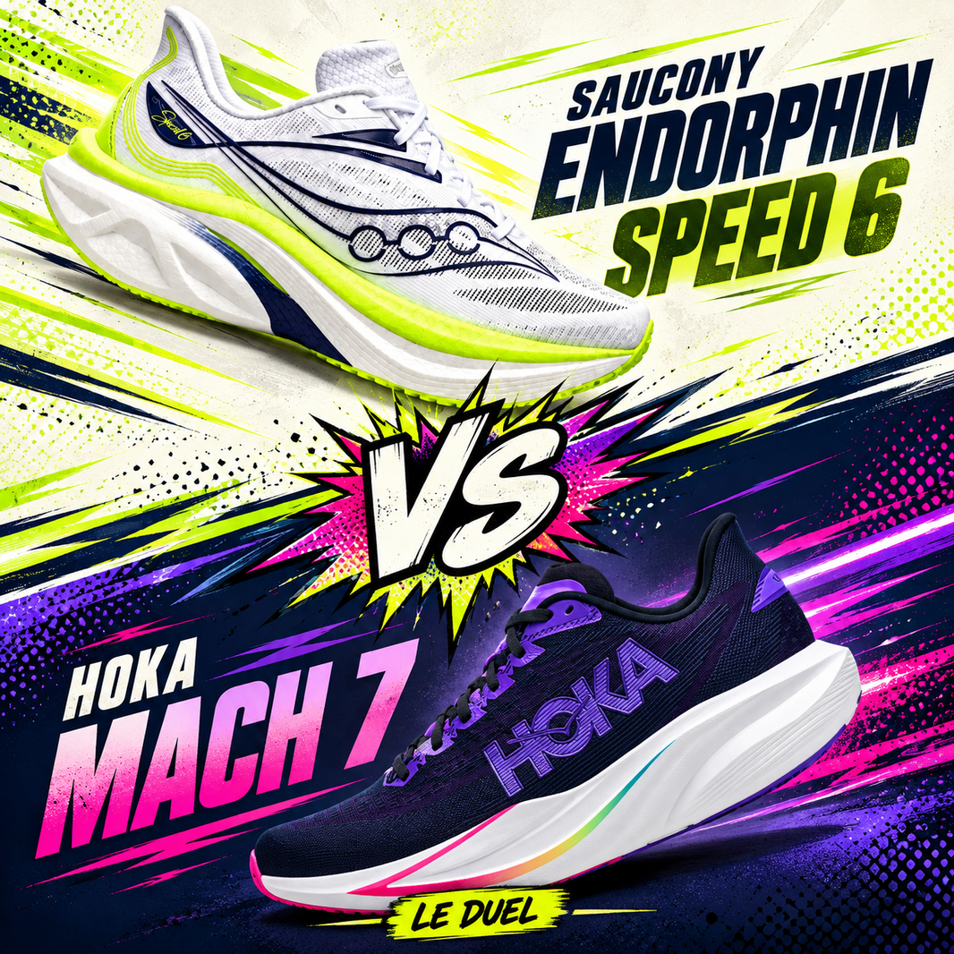 Endorphin Speed 6 vs Hoka Mach 7 : le comparatif